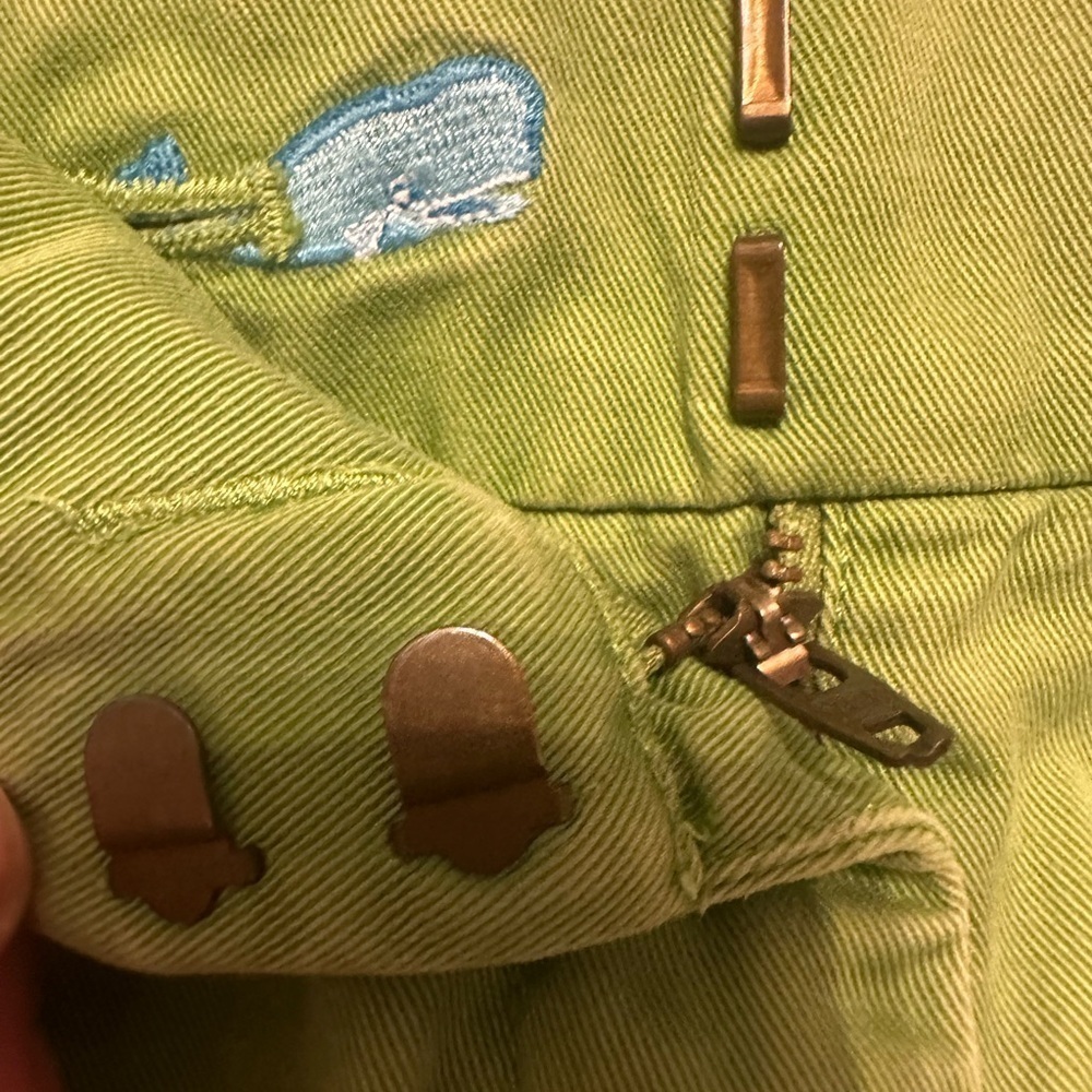J. Crew 2000’s Mini Skirt Green With Blue Whale Embroidery Back Pockets Size 6 - Picture 5 of 5